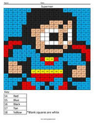 Superheroes Coloring Squared Family Math Night Superhero Coloring Kids Math Worksheets