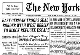News about the berlin wall, including commentary and archival articles published in the new york times. Nyt Archives On Twitter The Berlin Wall Rises On This Day 55 Years Ago Https T Co Ecfttbxkcm