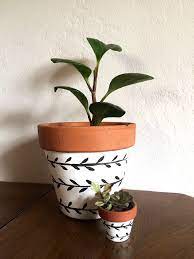 Hand Painted 6 Inch Terracotta Clay Pot Hand Painted Pot Etsy Plant Pot Design Plant Pot Diy Painted Pots