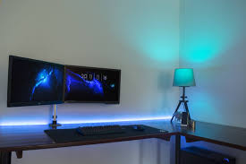 Custom Built Desk Station Feat Philips Hue Hue Philips Battlestation Smart Lights