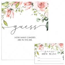 Knowing a little math is the key to winning this popular contest. Guess How Many Game Template With Blush Flowers Instant Download Littlesizzle