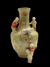 Chinese Famille Rose Vase Vintage Asian Art Rose Vase Asian Art