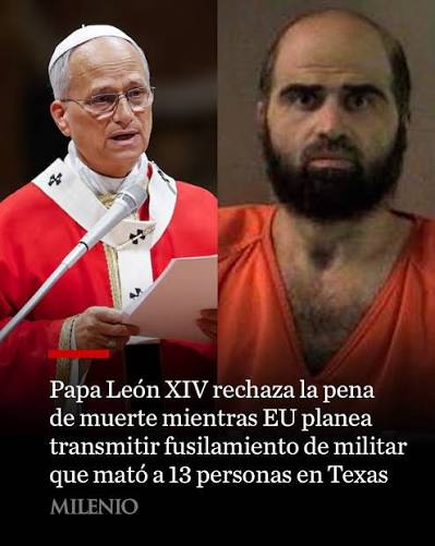 ⛪⚖️ El papa León XIV reiteró su rechazo a la pena de muerte, al considerar que atenta contra la dignidad humana y priva a las personas de la oportunidad de redención. Su