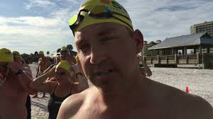 Olympic Swimmer Eric Wunderlich clowns for the camera