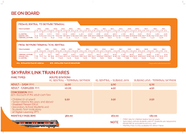 Erl klia transit line (erl laluang klia transit) for fast stopping trains from kl sentral to kul (klia1 / klia2). Skypark Link Timetable Time Schedule In Malaysia Ktmb