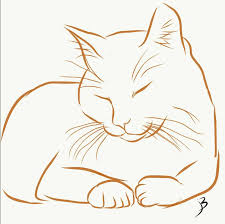 Tekening Slapende Kat Van Joke Te Grotenhuis Op Canvas Behang En Meer Katten Tekening Dieren Tekenen Dier Schetsen