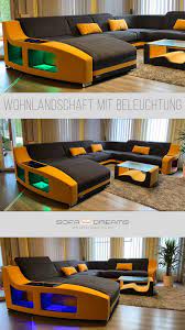 Polster Wohnlandschaft Mit Beleuchtung Swing U Form Xxl Mobel Luxus Couch Wohnzimmer Gemutlich