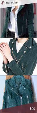 Sl8 Green Suede Moto Jacket Suede Moto Jacket Clothes Design Fashion
