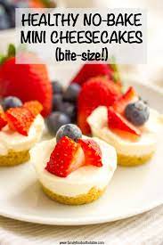 Healthy No Bake Mini Cheesecake Bites Family Food On The Table Recipe Healthy Cheesecake Recipes Healthy Cheesecake Healthy Dessert Recipes