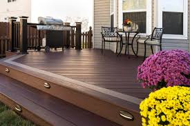 2 level deck with a recessed hot tub. Deck Patterns That Go Against The Grain Timbertech