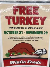 Winco foods plans to open a store at the powell street station strip mall in early summer of 2016. Winco Free Turkey When You Spend 100 Through 11 29 Frugal Living Nw