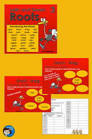 Latin And Greek Roots 3 Is A Powerpoint Presentation Which Includes Definitions And Lots Of Example Greek Roots Activities Greek Roots Language Arts Elementary