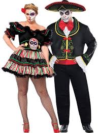 Plus Size Day Of The Dead Couples Costumes Party City Couples Costumes Party City Costumes Halloween Costumes For Girls
