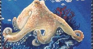 Octopus Vulgaris Mollusca Cephalopoda Niuafo Ou Island Tonga Octopus Stamp Collecting Marine
