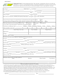 Printable Subway Job Application Form Job Application Form Job Application Printable Job Applications