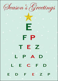 Christmas Eye Chart Card Glossy White 1823