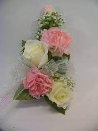 Rose And Carnation Corsage In Pink And White Sparr S Plymouth Mi Florist Rose Corsage Pink Carnations Corsage