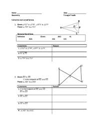 The congruent triangles represent the triangles in the diagram given below. Proofs Sss Sas Asa Aas Worksheets Teaching Resources Tpt