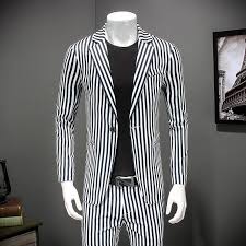 Black And White Striped Suit Jacket White Striped Business Suit Jackets Men 2018 Spring Smart Casual Tuxedo Slim Fit Formal Blazers For Men Latest Coat 4xl 872 Yesterday S Price Slim Fit Blazers