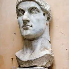 Royal guard with sword. Stucco with traces of red, orange and blue,...