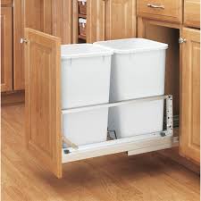 Rev A Shelf 5349 1527dm 2 Double 27 Quart Kitchen Base Cabinet Pull Out Waste Container Gray White In 2020 Kitchen Base Cabinets Rev A Shelf Base Cabinets