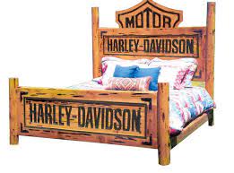 When its time to go to sleep, you want a bed that is comfortable and secure in order to feel rested in the morning. Pin By Caroline Thursam On For The Home Harley Davidson Decor Custom Bed Furniture