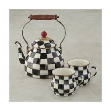 Black And White Checkered Tea Kettle Williams Sonoma Mackenzie Childs Courtly Checkered Teakettle 580 Pln Liked On Polyvore Featuring Home Kitchen Mackenzie Childs Kitchen Decor Tea Kettle