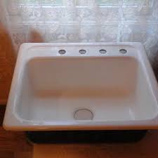 Sink material information enameled cast iron. Best Vintage Kohler Porcelain Cast Iron Kitchen Sink Nice Shape And Clean For Sale In Dekalb County Illinois For 2021