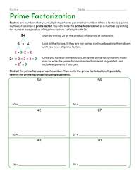 Using prime factors to find lcm and gcf. Prime Factorization Worksheet Education Com