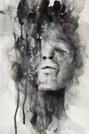 Black And White Portrait Painting Abstract I Need A Guide Januz Miralles Expressive Art Artwork Portrait Art