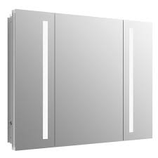 Available in a variety of styles, lighted medicine cabinets are available with top lights or side lights that increase the light right where you need it. Kohler Verdera 40 In Lighted Mirror Cabinet 99011 Tl Na The Home Depot In 2021 Lighted Medicine Cabinet Mirror Cabinets Medicine Cabinet Mirror