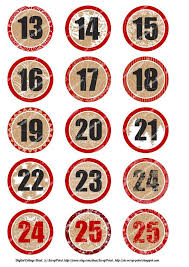 Printable December Daily Numbers 1 And 2 Inch Circles Advent Etsy In 2020 December Daily Calendar Round Collage Sheet
