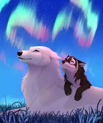 Lupa And Ashela Under The Northern Light Cartoon Wolf Anime Wolf Cute Animal Drawings