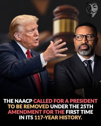 The NAACP made its first-ever call to invoke the 25th Amendment against a  president. 🇺🇸⚖️ On April 7, 2026, the NAACP called for the 25th Amendment  to be invoked against President Donald