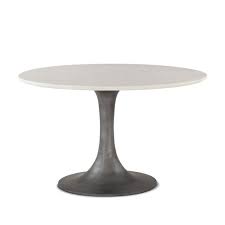 A 48 inch round dining table ensures four people are comfortable during the meal, and a 60 inch dining table provides plenty of room for serving dishes as well as place settings. Palm Springs 48 Round Dining Table White Marble