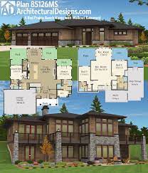 Plan 85126ms Prairie Ranch Home With Walkout Basement Lake House Plans Rancher House Plans Basement House Plans