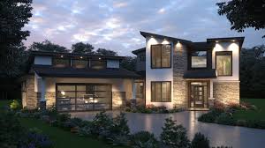 Contemporary house plans or prairie home designs, are known for their unique design elements, open floor plans and large windows. Sebastian Contemporary House Plan By Mark Stewart Home Design