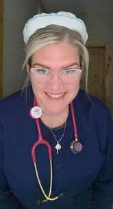 For the close of nurse's week today, my daughter Meredith wore her late  Mother's nurses cap to work the evening shift. Her Mother would be so proud  of her for all she's