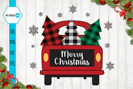 Today i'm making a beautiful buffalo check sign for my front porch. Merry Christmas Truck Buffalo Plaid Svg 410201 Svgs Design Bundles