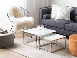 lot de 2 tables basses imitation marbre blanc brea beliani fr coffee table coffee table white marble coffee table