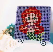 Little Mermaid Sequin Pixel Art Craft Kit Do It Yourself Etsy Art Kit Art Craft Kit Pixel Art