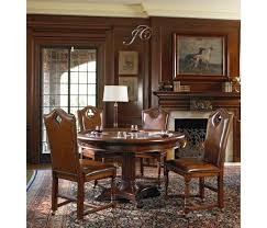 Jonathan Charles Round Mahogany Poker Table Set With Matching High Back Chairs Round Poker Table Antique Poker Table Table