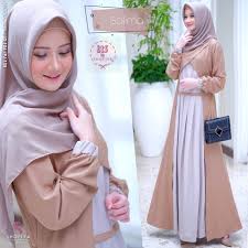 Maybe you would like to learn more about one of these? Gamis Salima Dress Polos Kombinasi Dua Warna Coklat Silver Abu Busui Ori Shofiya Shopee Indonesia