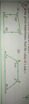 You will probably need the y value as well.differentiate the quadratic. In The Given Trapezium Find The Value Of X And Y Brainly In
