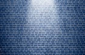 Dark Blue Brick Wallpaper Silhouette of steel ridge wallpaper, blue and pink sky painting. dark blue brick wallpaper