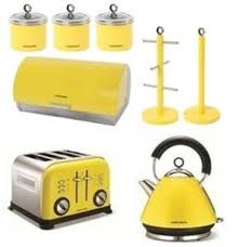 I Have The Toaster And Tea Kettle In White Yellow Kitchen Accessories Yellow Kitchen Decor Vintage Kitchen Accessories