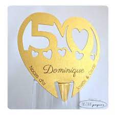 La Boutique De Instanpapier Des Creations Personnalisees Et Originales De Votre Decoration De Noces D Or Decoration Noces D Or Anniversaire De Mariage 50 Ans
