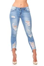 V I P Jeans Womens Plus Size Ripped Distressed Torn Hem