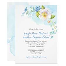 Floral Fantasy Blue White Watercolor Flowers Invitation Zazzle Com Watercolor Flower Invitation Flower Invitation Watercolor Flowers Card