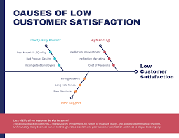 Schnelle eingabe von ursachen und wirkung, gewohnte formatierung in powerpoint. Low Customer Satisfaction Fishbone Diagram Template